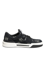 Dolce & Gabbana Blue Cotton Denim Logo Low Top Sneakers Shoes
