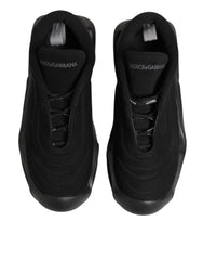 Dolce & Gabbana Black Lace Up Wave Low Top Men Sneaker Shoes