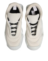 Dolce & Gabbana White Lace Up Wave Low Top Men Sneaker Shoes