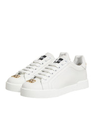 Dolce & Gabbana White DG Leather Low Top Sneakers Shoes