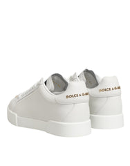 Dolce & Gabbana White DG Leather Low Top Sneakers Shoes