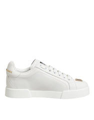 Dolce & Gabbana White DG Leather Low Top Sneakers Shoes