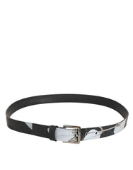 Dolce & Gabbana Multicolor PVC Floral Silver Buckle Men Belt