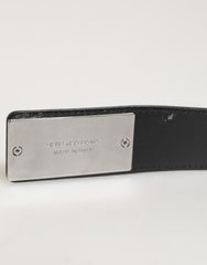 Dolce & Gabbana Black Leather Classic Metal Logo Buckle Belt