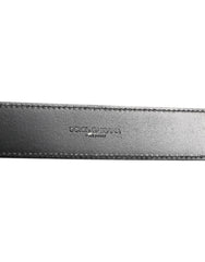 Dolce & Gabbana Black Leather Classic Metal Logo Buckle Belt