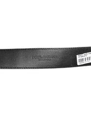 Dolce & Gabbana Black Leather Classic Metal Logo Buckle Belt
