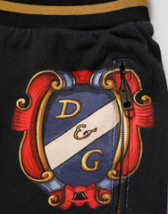 Dolce & Gabbana Black Baroque Crest Logo Men Trackpants Pants