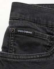 Dolce & Gabbana Dark Gray Cotton Stretch Denim Trouser Jeans