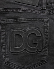 Dolce & Gabbana Dark Gray Cotton Stretch Denim Trouser Jeans