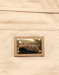 Dolce & Gabbana Beige Cotton Skinny Regular Men Denim Jeans