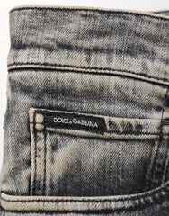 Dolce & Gabbana Gray Cotton Stretch Slim Fit Men Denim Jeans