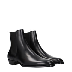 Celine Black Leather Ankle Boots