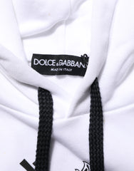 Dolce & Gabbana White Sacred Heart Hooded Sweatshirt Sweater