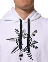 Dolce & Gabbana White Sacred Heart Hooded Sweatshirt Sweater