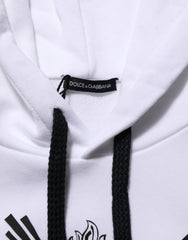 Dolce & Gabbana White Sacred Heart Hooded Sweatshirt Sweater