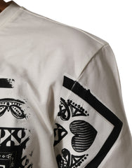 Dolce & Gabbana White Cotton Logo Bandana Print Men T-shirt