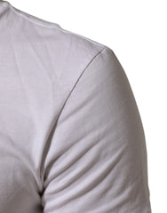 Dolce & Gabbana White Cotton Logo Print Crew Neck Men T-shirt