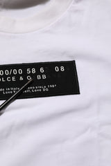 Dolce & Gabbana White Cotton Logo Print Crew Neck Men T-shirt