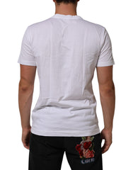 Dolce & Gabbana White Cotton DG Love Patch Crew Neck T-shirt