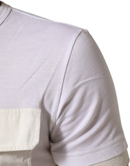 Dolce & Gabbana White Cotton Pocket Crew Neck Men Tee T-shirt