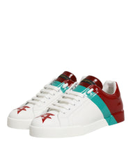 Dolce & Gabbana Multicolor Leather Logo Low Top Sneakers Shoes