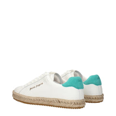 Palm Angels White Leather Low Top Sneakers