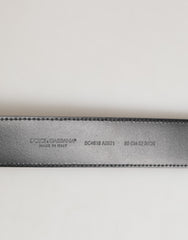 Dolce & Gabbana Black Leather Classic Metal Logo Buckle Belt