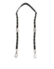Dolce & Gabbana Black Leather Silver Chain Bag Accessory Shoulder Strap