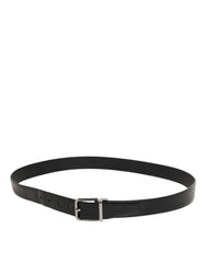 Dolce & Gabbana Black Leather Classic Metal Buckle Men Belt