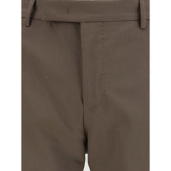 PT Torino Brown Fleece Wool Casual Pants