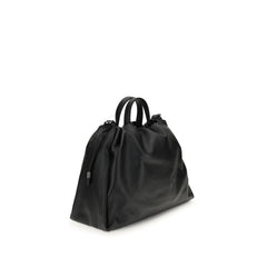Brunello Cucinelli Black Calf Leather Bos Taurus Shoulder Bag