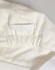 Dolce & Gabbana White Cotton Blend Leather Trim Flat Men Cap Hat