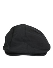 Dolce & Gabbana Black Cotton Blend Newsboy Men Cloth Cap Hat
