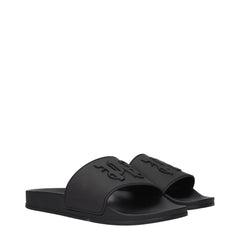 Palm Angels Black Cotton Slippers