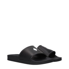 Marcelo Burlon Black Cotton Slippers