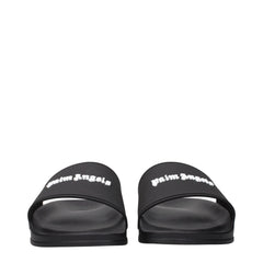 Palm Angels Black Cotton Slippers