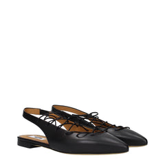 Moschino Black Leather Flats