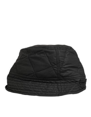 Dolce & Gabbana Black Nylon Quilted Bucket Men Capello Hat