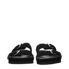 Isabel Marant Black Leather Slippers