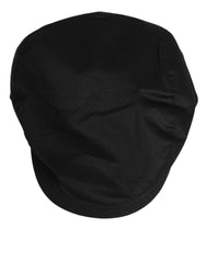Dolce & Gabbana Black Cotton Stretch Newsboy Cloth Capello Hat
