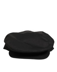Dolce & Gabbana Black Cotton Stretch Newsboy Cloth Capello Hat