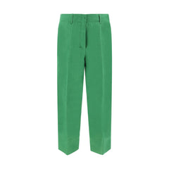 Max Mara Green Linen Casual Pants