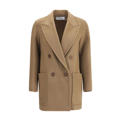 Max Mara Beige Fleece Wool Coat