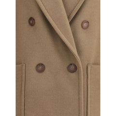Max Mara Beige Fleece Wool Coat