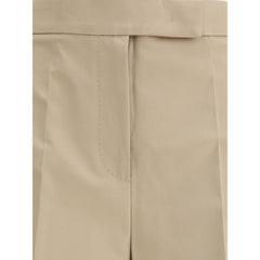 Max Mara Beige Cotton Casual Pants