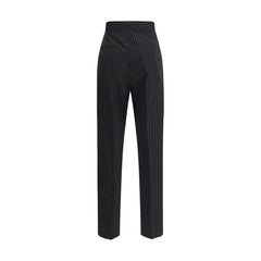 Max Mara Black Fleece Wool Dress Pants