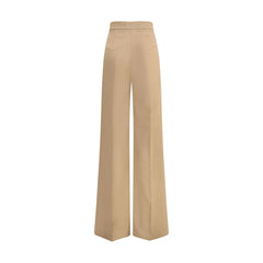 Max Mara Beige Fleece Wool Casual Pants