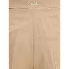 Max Mara Beige Fleece Wool Casual Pants