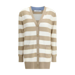 Max Mara Multicolor Fleece Wool Cardigan