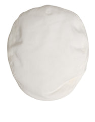 Dolce & Gabbana White Cotton Newsboy Cloth Capello Men Cap Hat